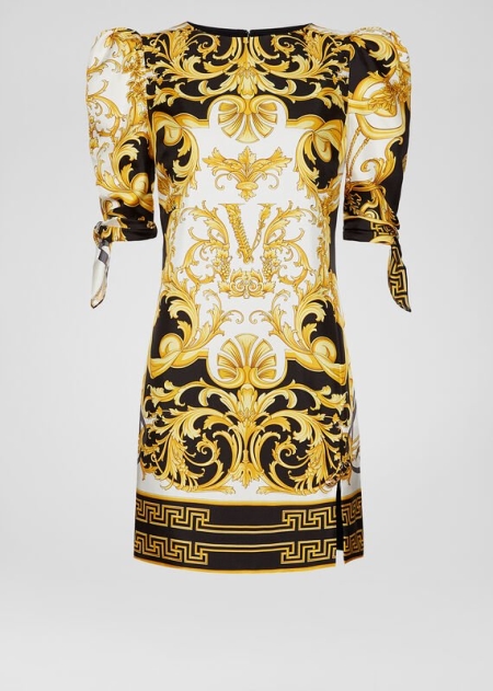 Rochie Versace V Barocco Print Silk Dama | BQTFRAP-32